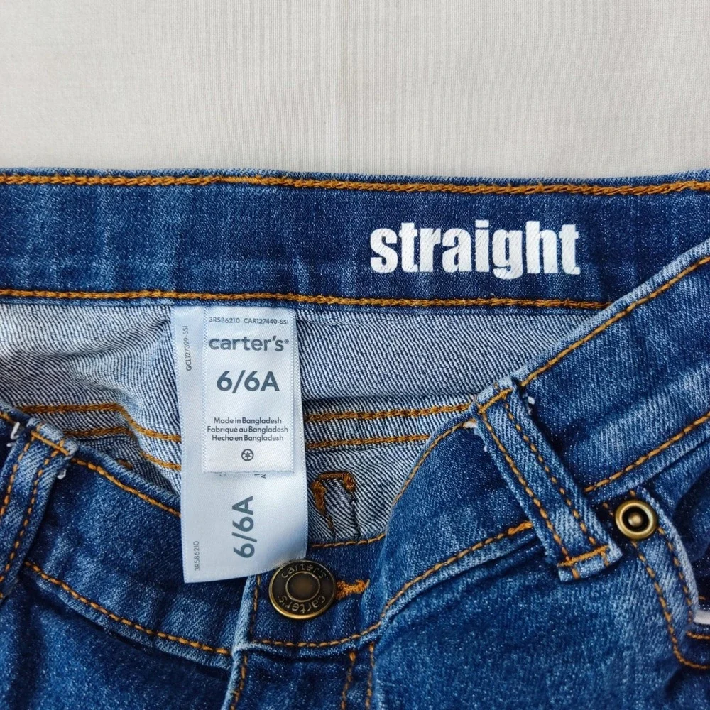 Carter's Jeans Kids Size 6 Blue Straight Leg Denim Pants Casual Classic Wash